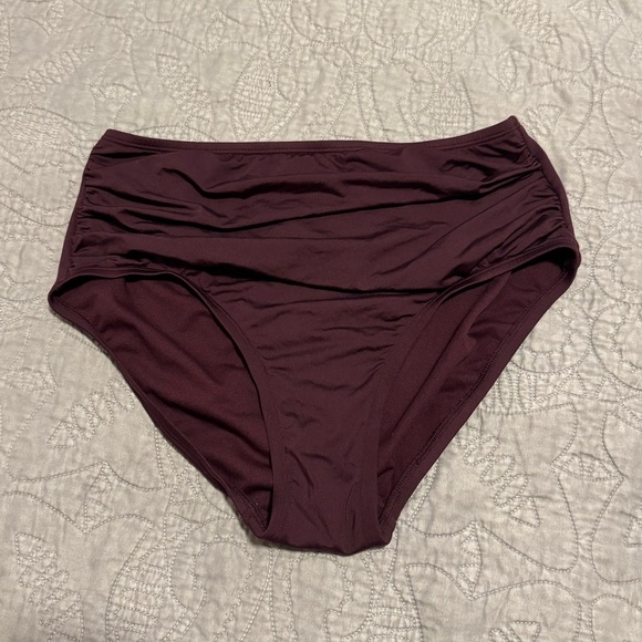 Kona Sol Other - Kona Sol High-Waisted Bikini Bottoms Maroon Size Medium